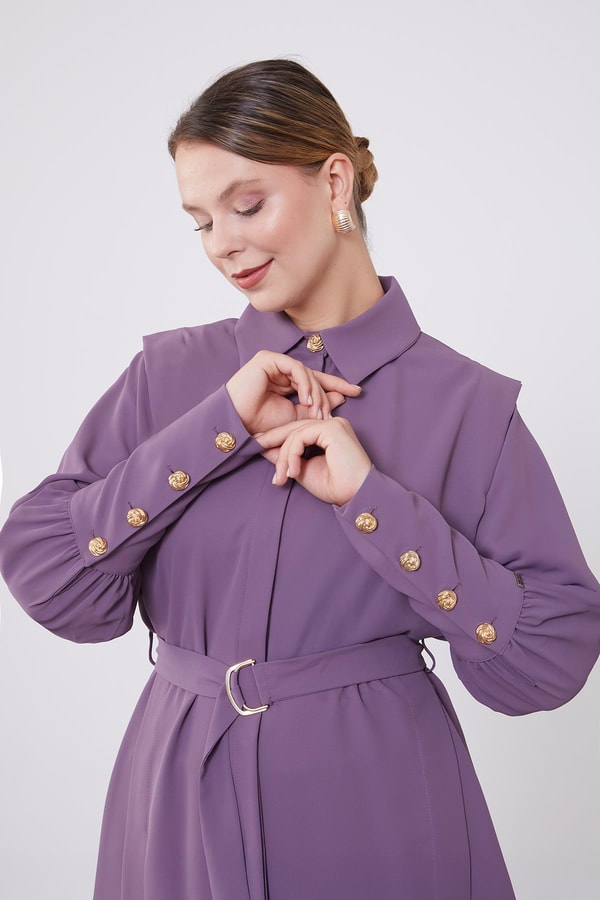 LevidorLevidor Lila Kemer Detaylı Şifon İkili Takım