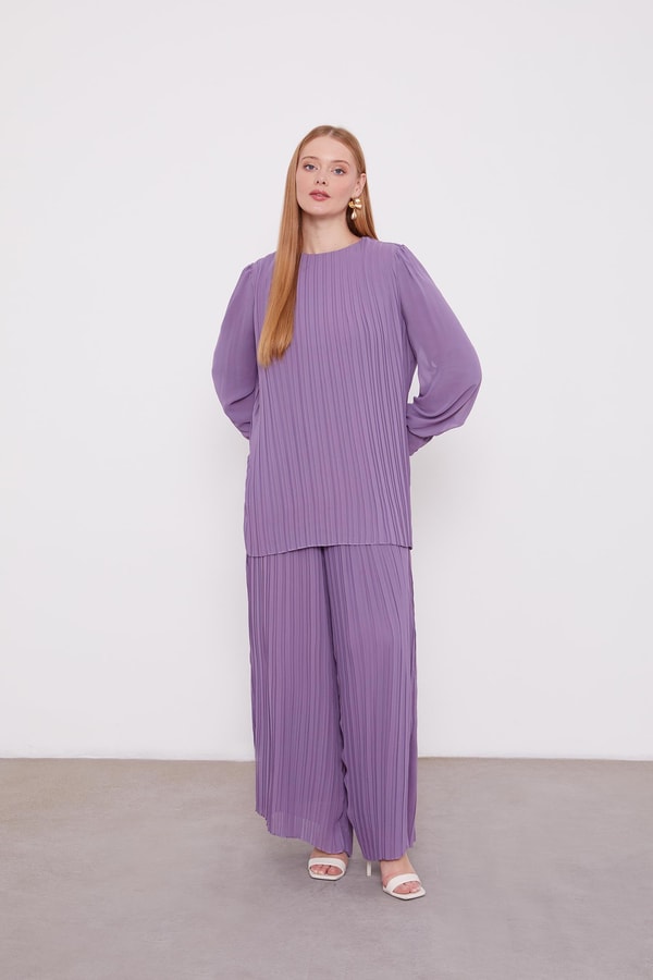 LevidorLevidor Lila Piliseli Şifon İkili Takım