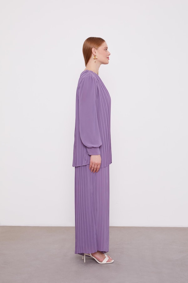 LevidorLevidor Lila Piliseli Şifon İkili Takım