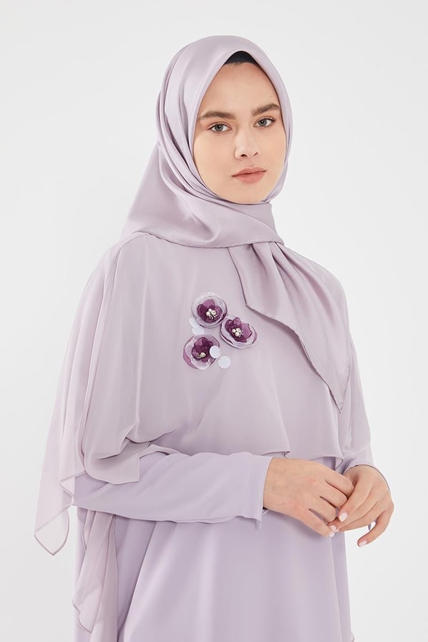 LevidorLevidor Lila Yakaşı İşlemeli Gömlek