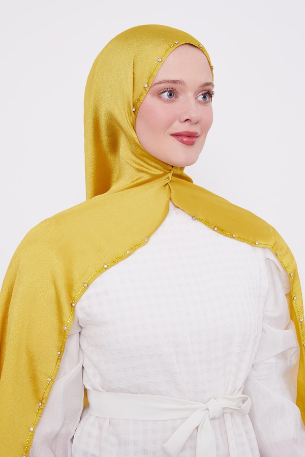 LevidorLevidor Lime Tek Taşlı Diamond Şal