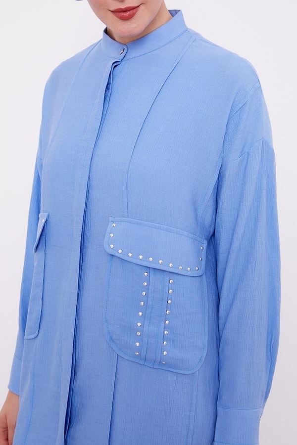 LevidorLevidor Mavi Taşlı Cep Detaylı İkili Takım