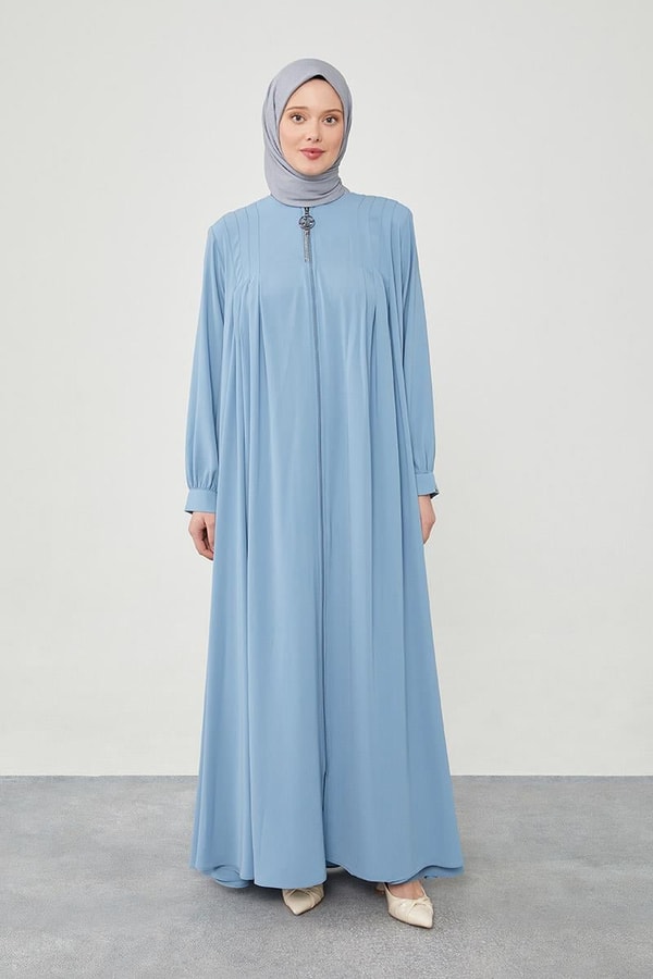 LevidorLevidor Mavi Yakası Düğme Detaylı Ferace