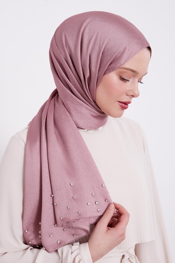 LevidorLevidor Menekşe Taş İşlemeli Diamond Şal