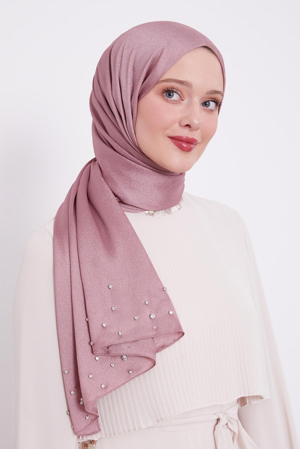 LevidorLevidor Menekşe Taş İşlemeli Diamond Şal