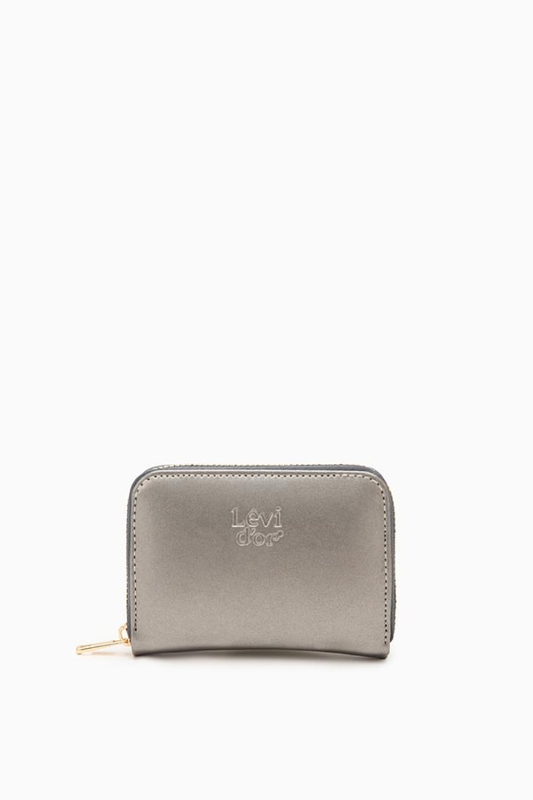 LevidorLevidor Metalik Gri Çift Gözlü Cüzdan