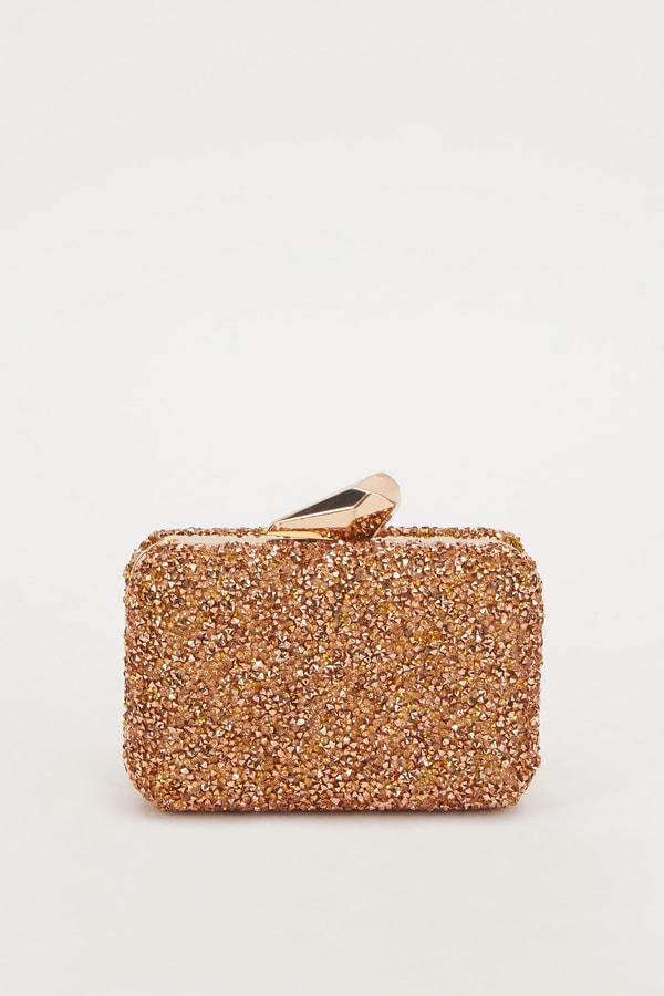 LevidorLevidor Mini Bakır Kare Taşlı Abiye El Çantası