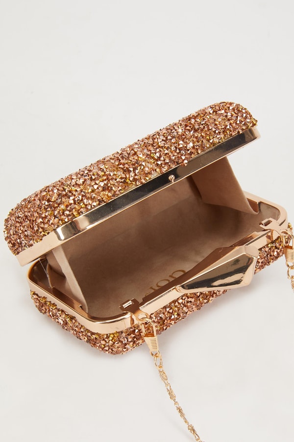 LevidorLevidor Mini Bakır Kare Taşlı Abiye El Çantası