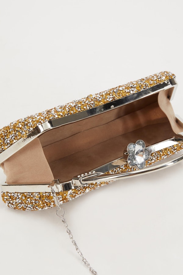 LevidorLevidor Mini Gold Taşlı Abiye El Çantası