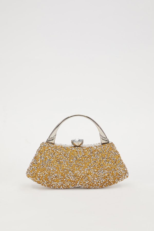 LevidorLevidor Mini Gold Taşlı Abiye El Çantası