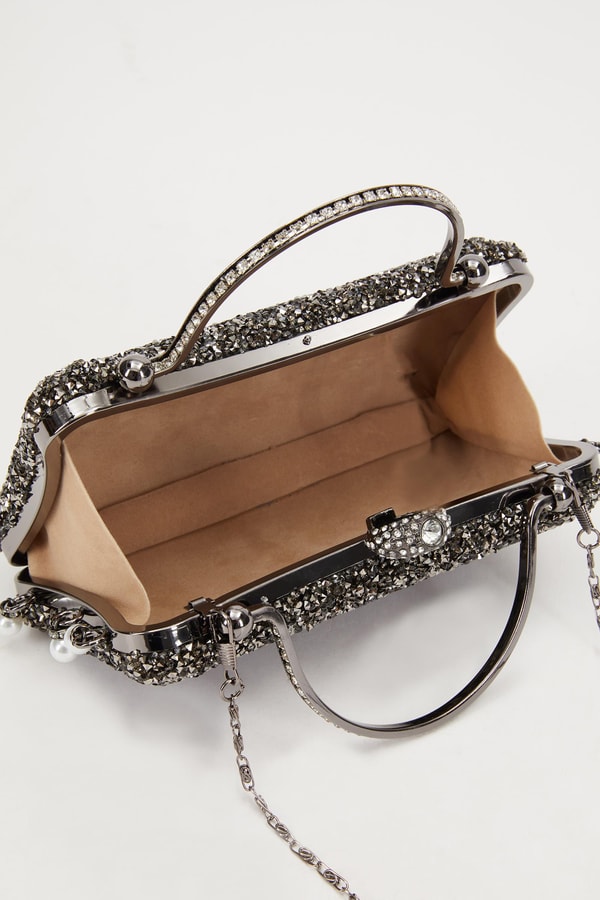 LevidorLevidor Mini Platin Taş İşleme Saplı Abiye El Çantası