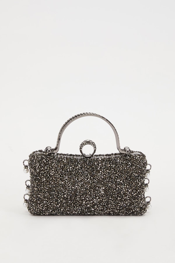 LevidorLevidor Mini Platin Taş İşleme Saplı Abiye El Çantası