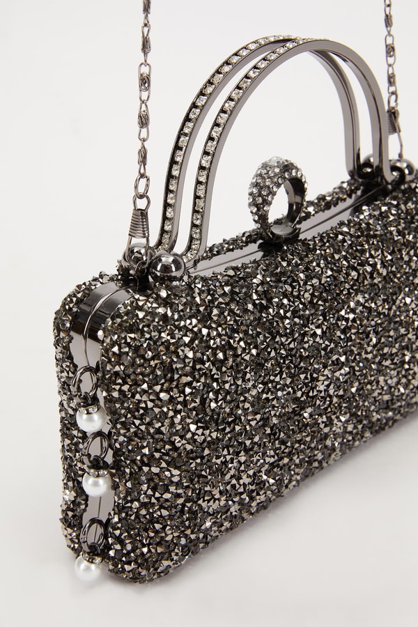 LevidorLevidor Mini Platin Taş İşleme Saplı Abiye El Çantası