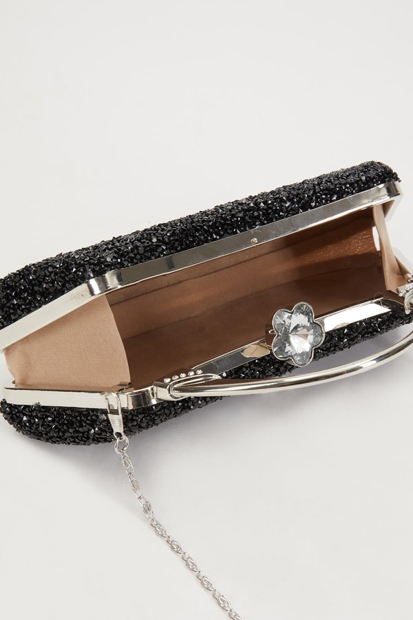 LevidorLevidor Mini Siyah Taşlı Abiye El Çantası