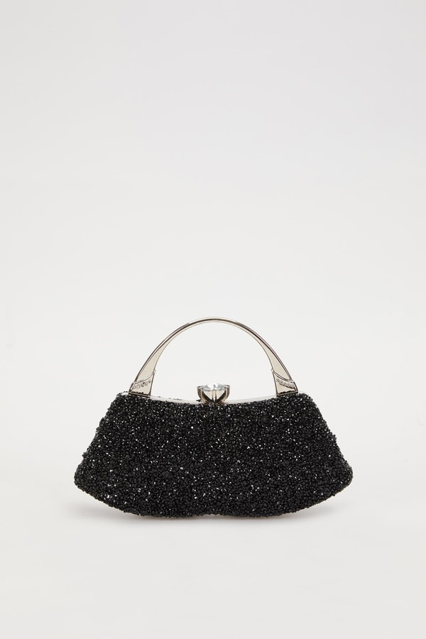 LevidorLevidor Mini Siyah Taşlı Abiye El Çantası