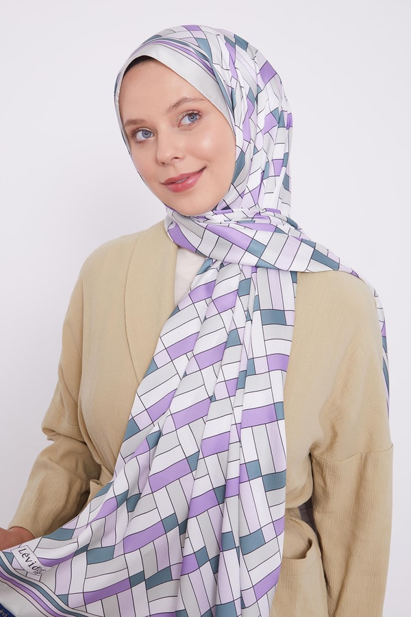 LevidorLevidor Mint Yeşili Küp Desen Angel Şal