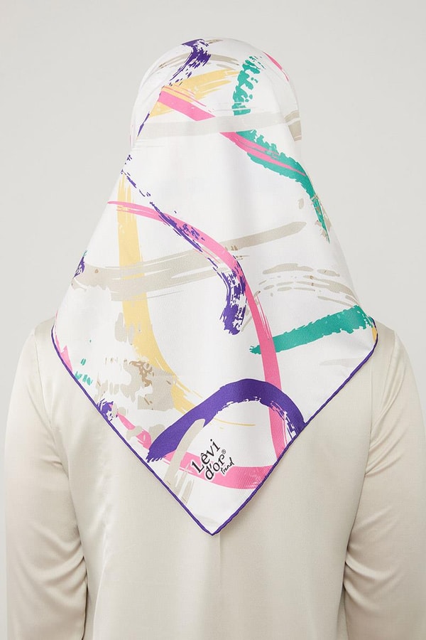 LevidorLevidor Mor Boya Desen Twill Eşarp