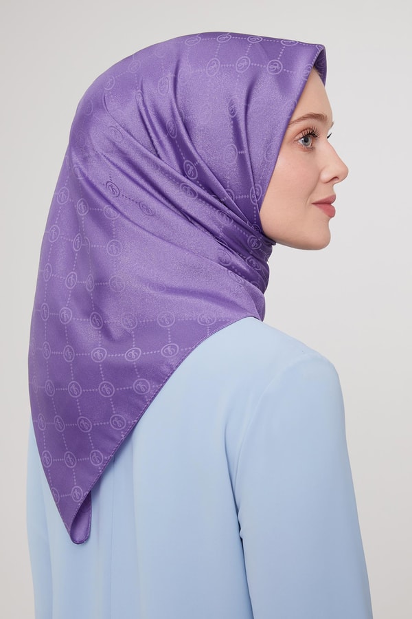 LevidorLevidor Mor L Baskılı Kristal Jakarlı Eşarp