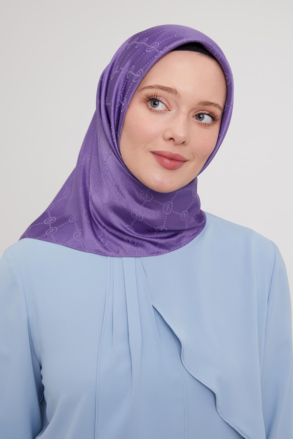 LevidorLevidor Mor L Baskılı Kristal Jakarlı Eşarp