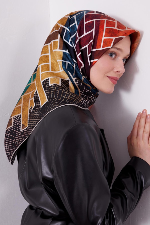 LevidorLevidor Mor Lego Desen Twill Ipek Eşarp