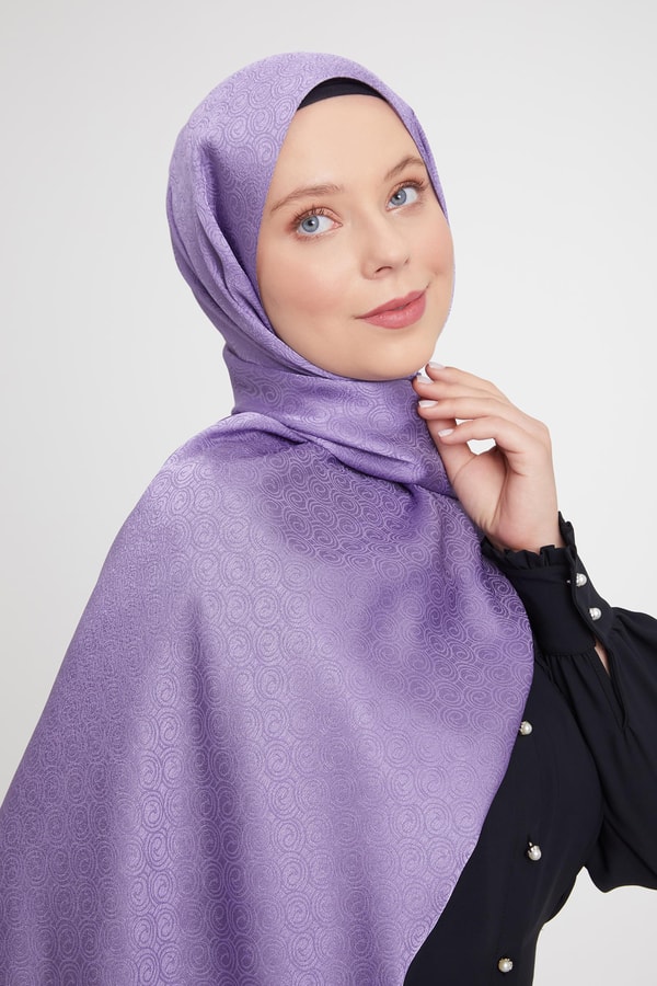 LevidorLevidor Mor Yuvarlak Desen Jakarlı Janjan Şal
