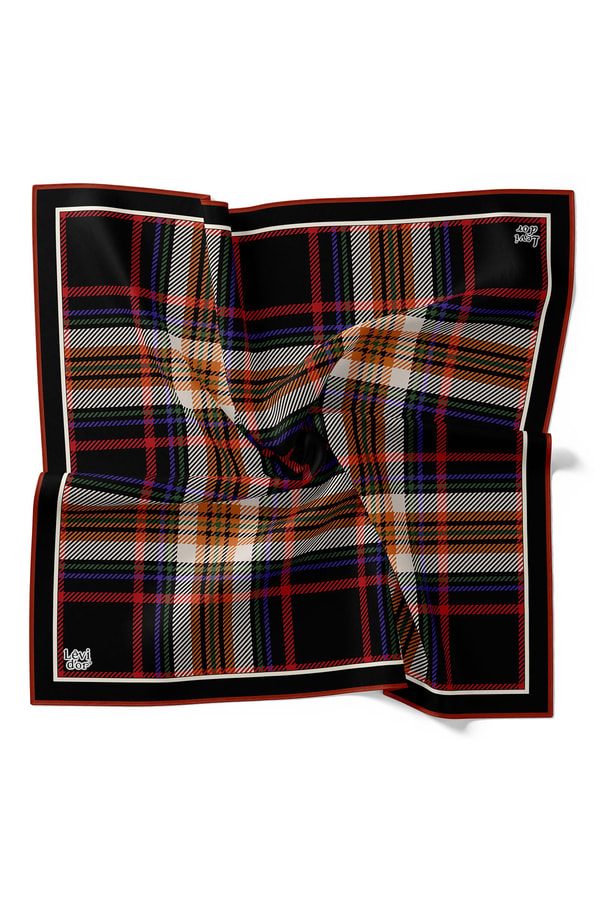LevidorLevidor Morcivert Büyük Ekose Twill İpek Eşarp