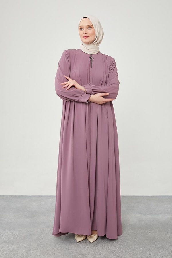 LevidorLevidor Mürdüm Yakası Düğme Detaylı Ferace