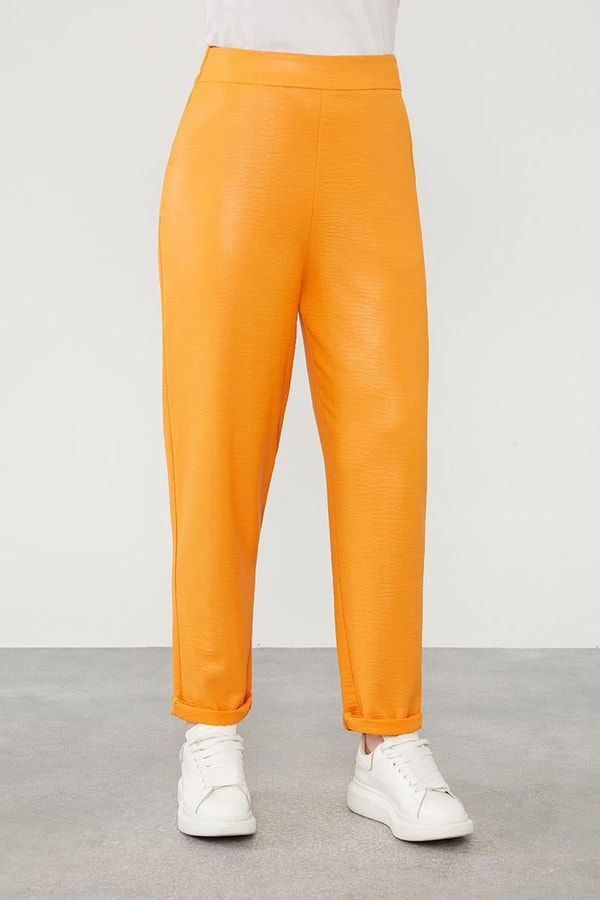 LevidorLevidor Oranj Asimetrik Kesim Pantolonlu İkili Takım