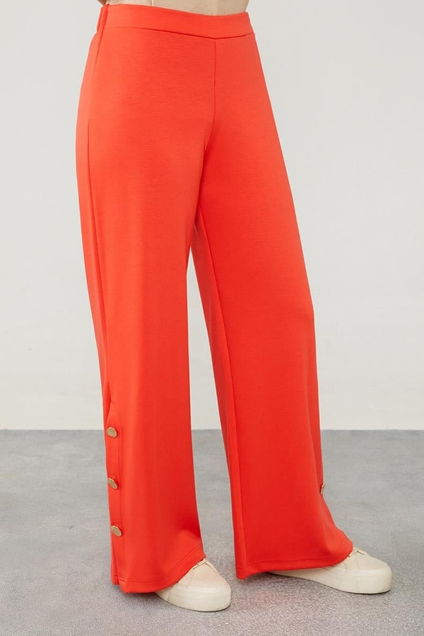 LevidorLevidor Oranj Bisiklet Yaka Düğme Detaylı Spor Takım