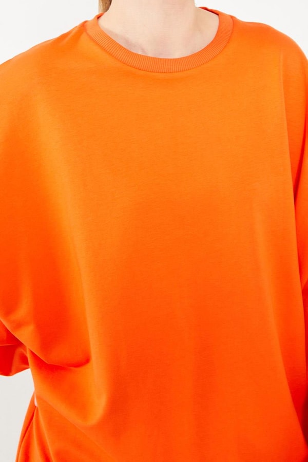 LevidorLevidor Oranj Bisiklet Yaka Oversize Sweat