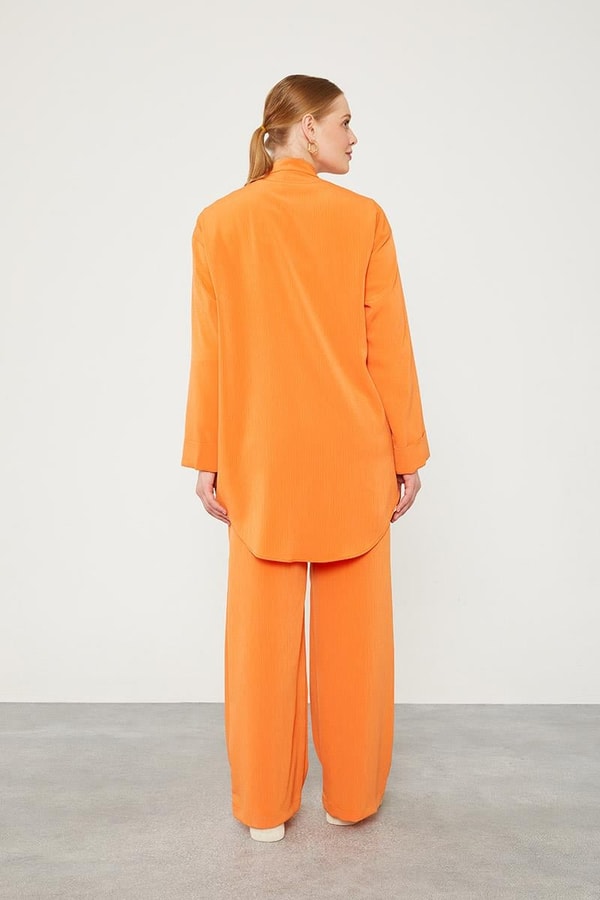 LevidorLevidor Oranj Hakim Yaka Piliseli Kumaş İkili Takım