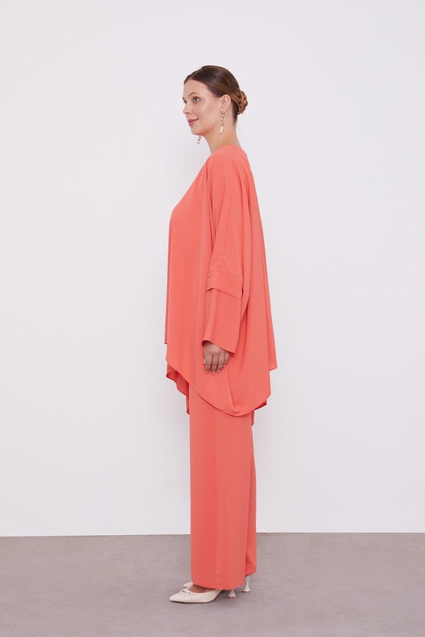 LevidorLevidor Oranj Taş İşlemeli Tunik Takım