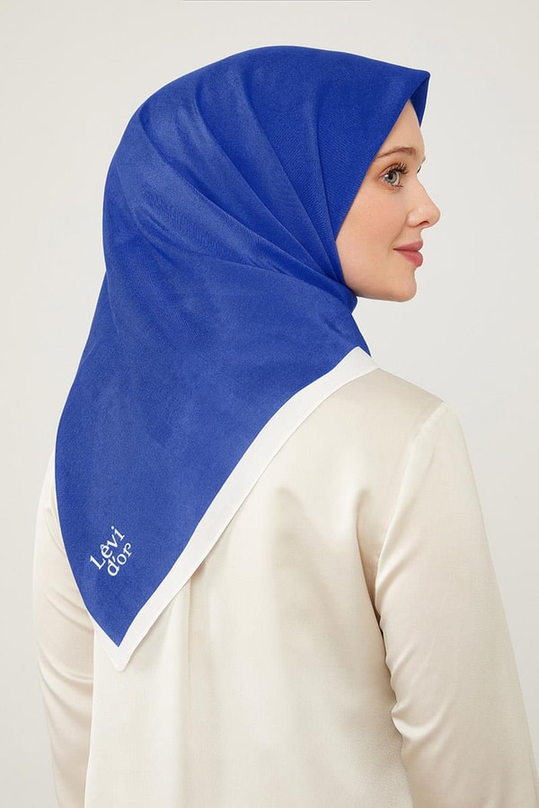 LevidorLevidor Parlament Mavisi Biye Renk Geçişli Prag Eşarp