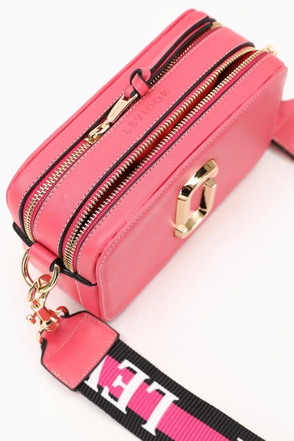 LevidorLevidor Pembe Çift Bölmeli Kalın Askılı Omuz Çantası