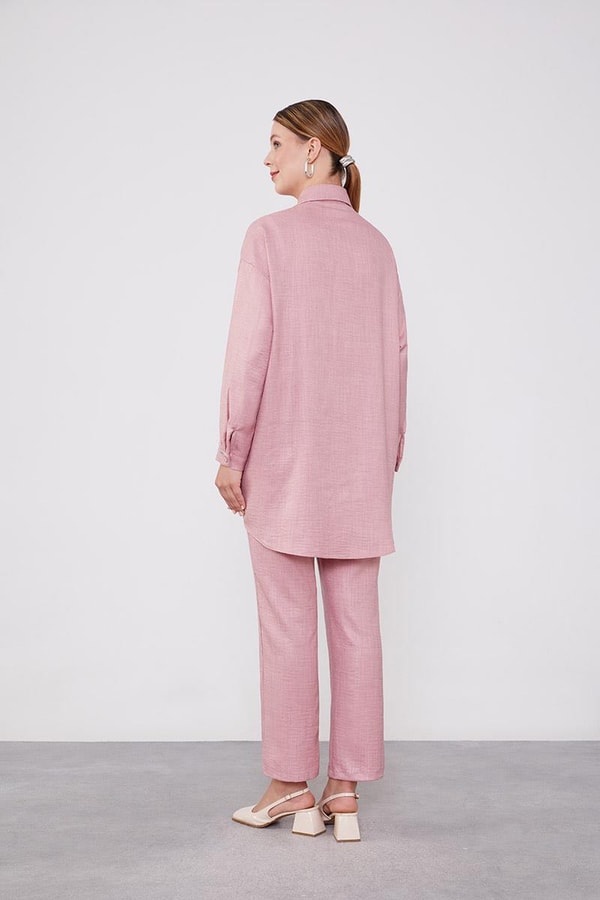 LevidorLevidor Pembe Pul İşlemeli Gölek Yaka İkili Takım