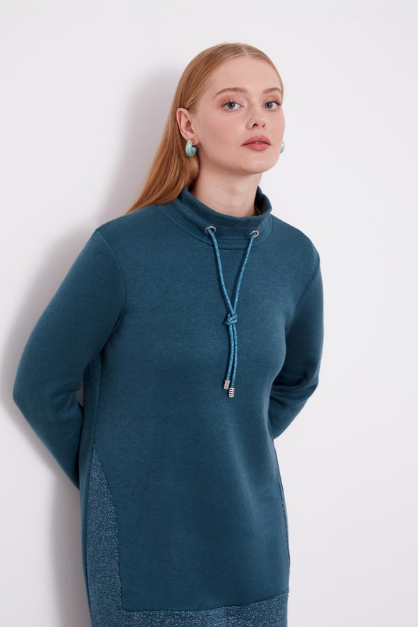 LevidorLevidor Petrol Yeşili Simli Kaşmiş Kumaş İkili Takım