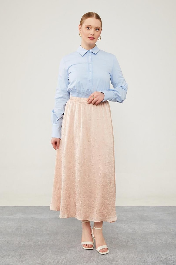 LevidorLevidor Pudra Beli Lastikli Saten Etek