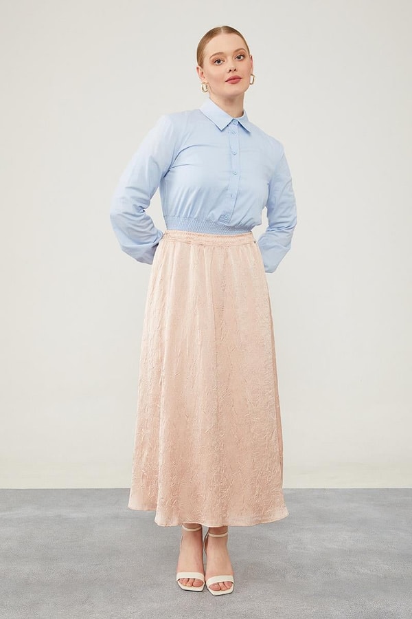 LevidorLevidor Pudra Beli Lastikli Saten Etek