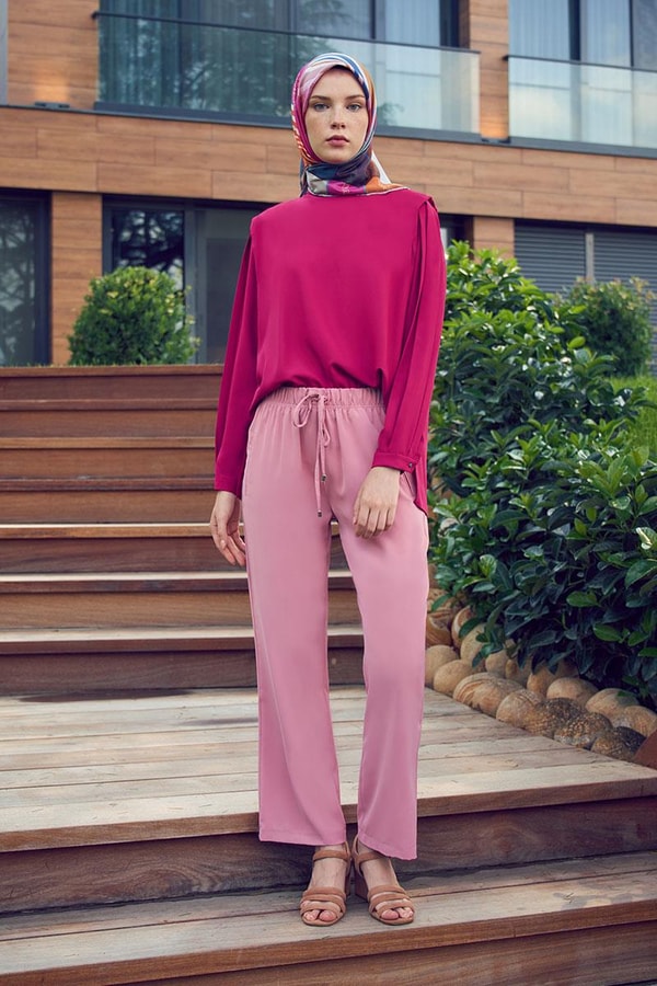 LevidorLevidor Pudra Beli Lastikli Spor Pantolon