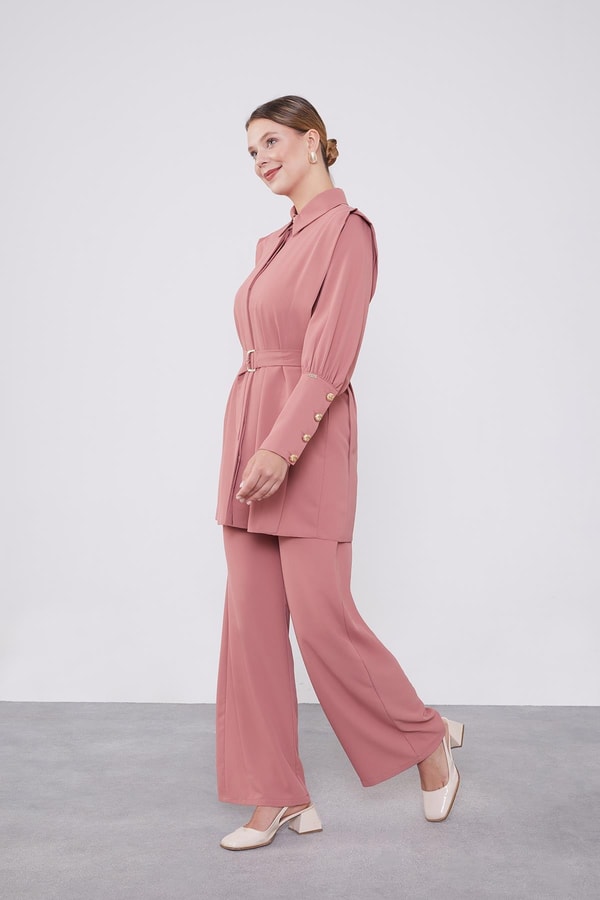 LevidorLevidor Pudra Kemer Detaylı Şifon İkili Takım