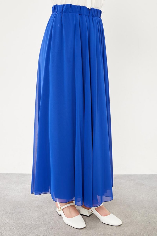 LevidorLevidor Saks Beli Lastikli Kloş Etek