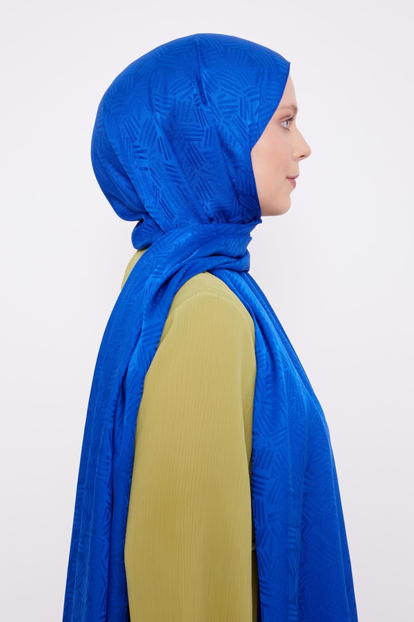 LevidorLevidor Saks Çubuk Desen Jakarlı Janjan Şal