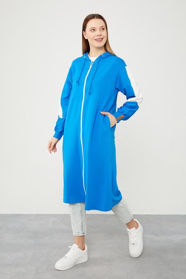 LevidorLevidor Saks Kapuşonlu Fermuar Kapamalı Kap