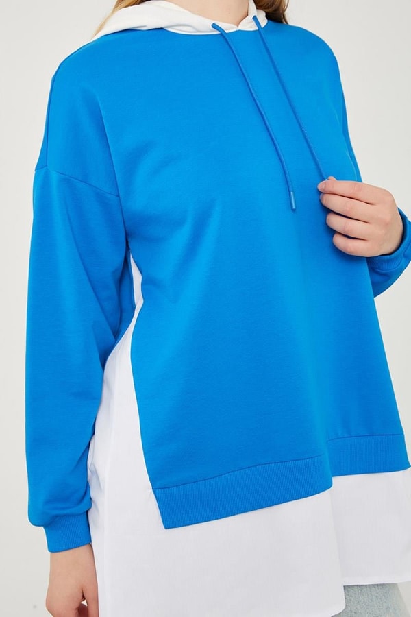 LevidorLevidor Saks Kapuşonlu Gömlek Detaylı Sweat