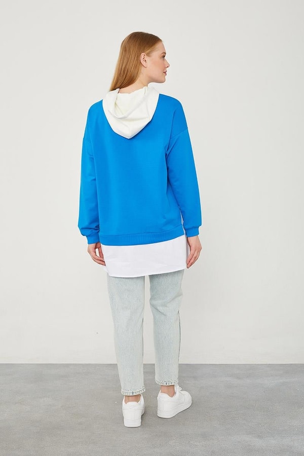 LevidorLevidor Saks Kapuşonlu Gömlek Detaylı Sweat