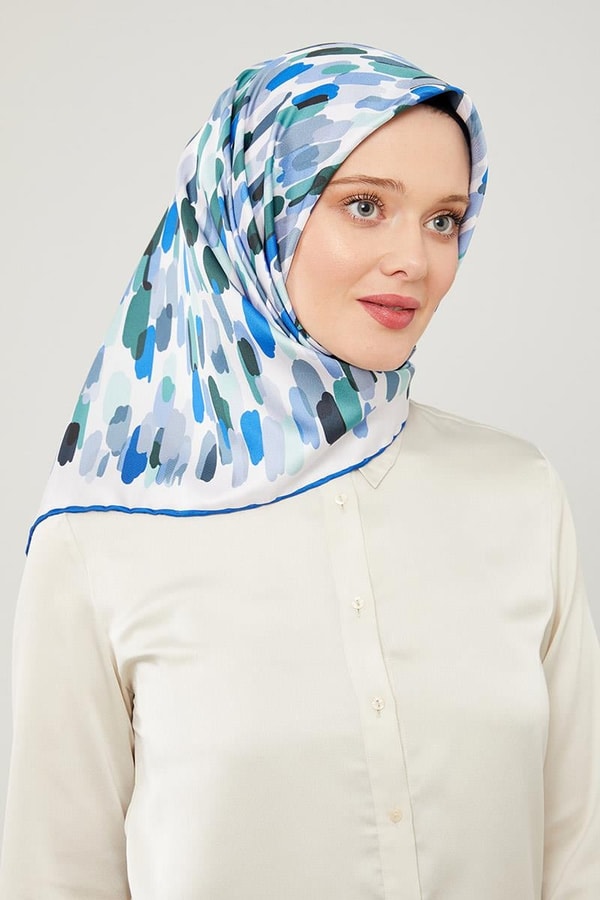 LevidorLevidor Saks Mavisi Brush Desen Twill Eşarp