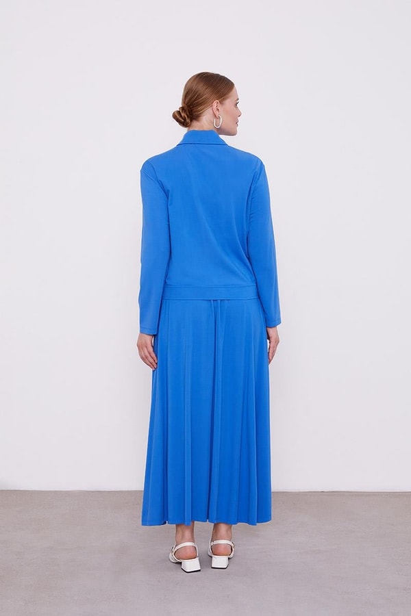 LevidorLevidor Saks Taş İşleme Kısa Ceketli Etekli Takım