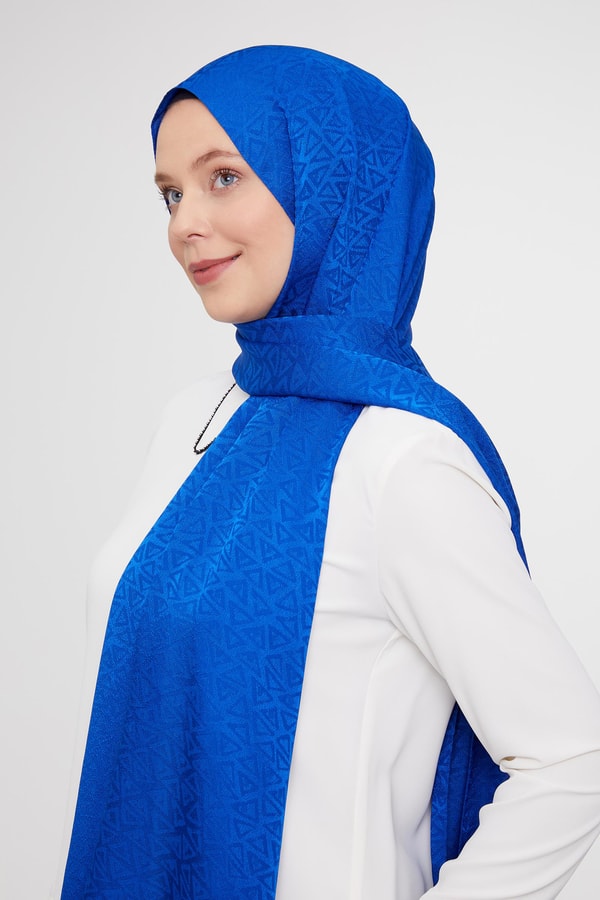 LevidorLevidor Saks Üçgen Desen Jakarlı Janjan Şal