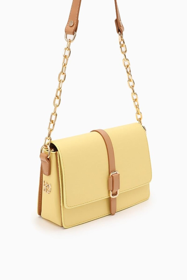 LevidorLevidor Sarı Zincir Detaylı Çift Renk Çanta