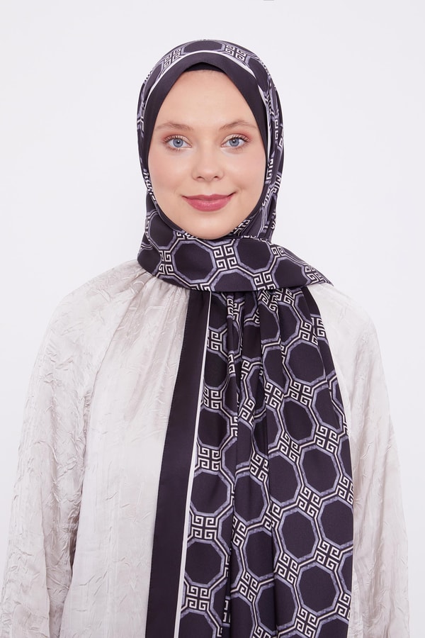 LevidorLevidor Siyah Altıgen Desen Angel Şal